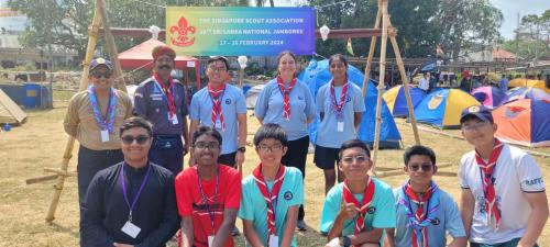 Praveen K with his troop comprised from scouts from Malaysia, India and Pakistan.